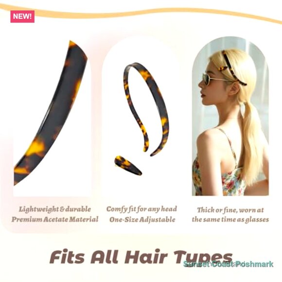 Acetate Non-Slip Headband with Teeth, Eyewear-Friendly Design main image 4